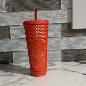 Starbucks bold 🍊 orange Studded Tumbler with Straw
